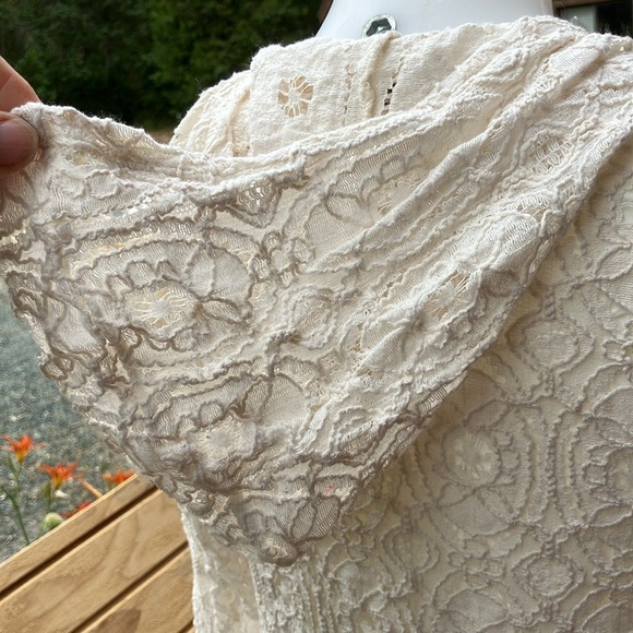 Belldini Cream Lace hooded open frond lightweight cardigan Small - Picture 9 of 11